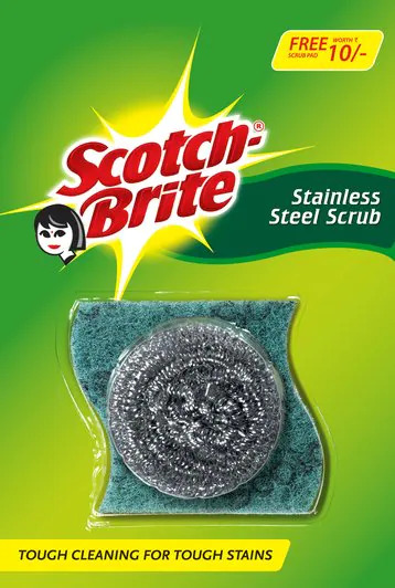 Scotch Brite 2 N (1 N Stainless Steel Scrub +1 N Scrub Pad)