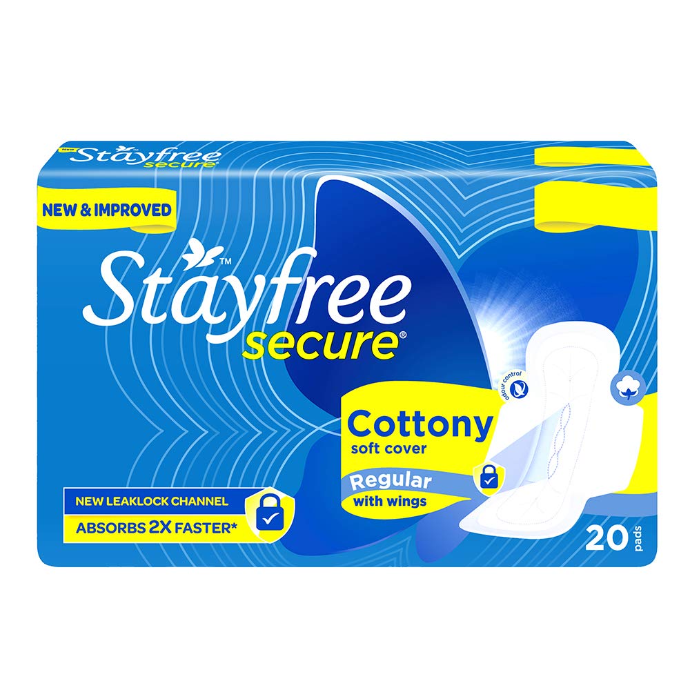 Stayfree Secure cottony Soft Cover Regular with wings (20 N)