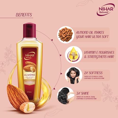 Nihar Naturals Almond Non Sticky Hair Oil