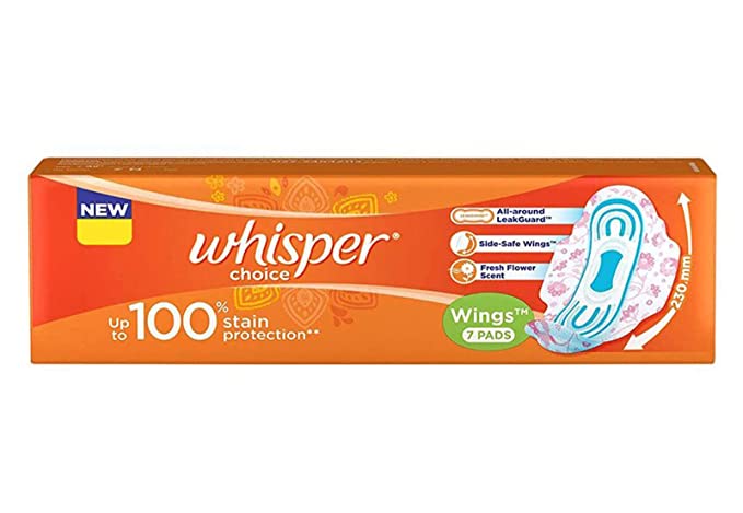 Whisper Choice 7 Pads Regular With Wings Pack
