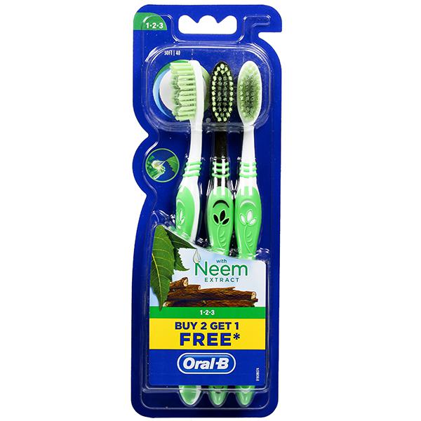 Oral B With Neem Extract Toothbrush Buy 2 Get + 1 Free  pack