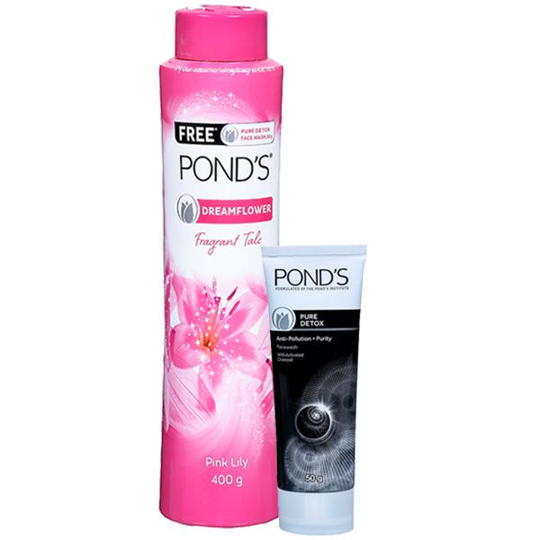 Pond’s DreamFlower Pink Lily Fragrant Powder 400gm + Free Ponds Facewash 50 GM