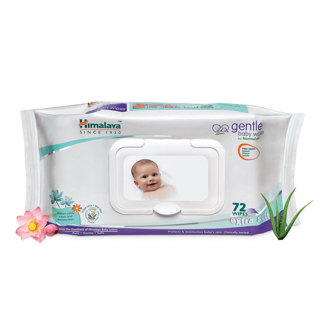 Himalaya Gentle Baby For Normal Skin 72 Wipes Extra Soft