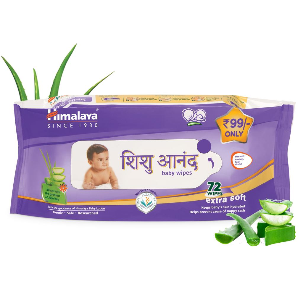 Himalaya Shishu Anand Baby Wipes 72 Wipes Extra Soft