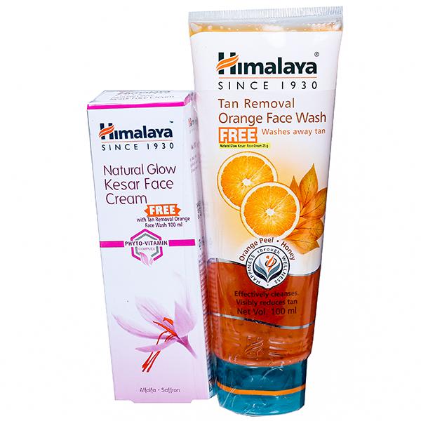 Himalaya Tan Removal Orange Face Wash 100ml + Free 1 Natural Glow Kesar Face Cream