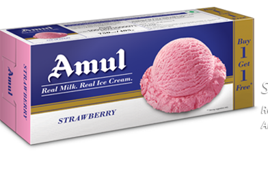 Amul Strawberry flavor brick buy 1 get 1 combo