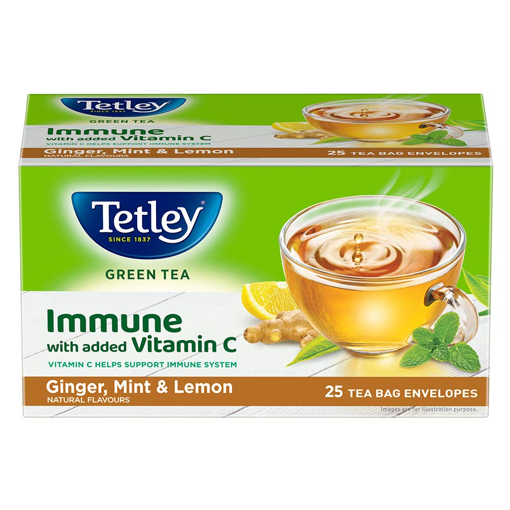 Tetley green tea ginger , mint & lemon