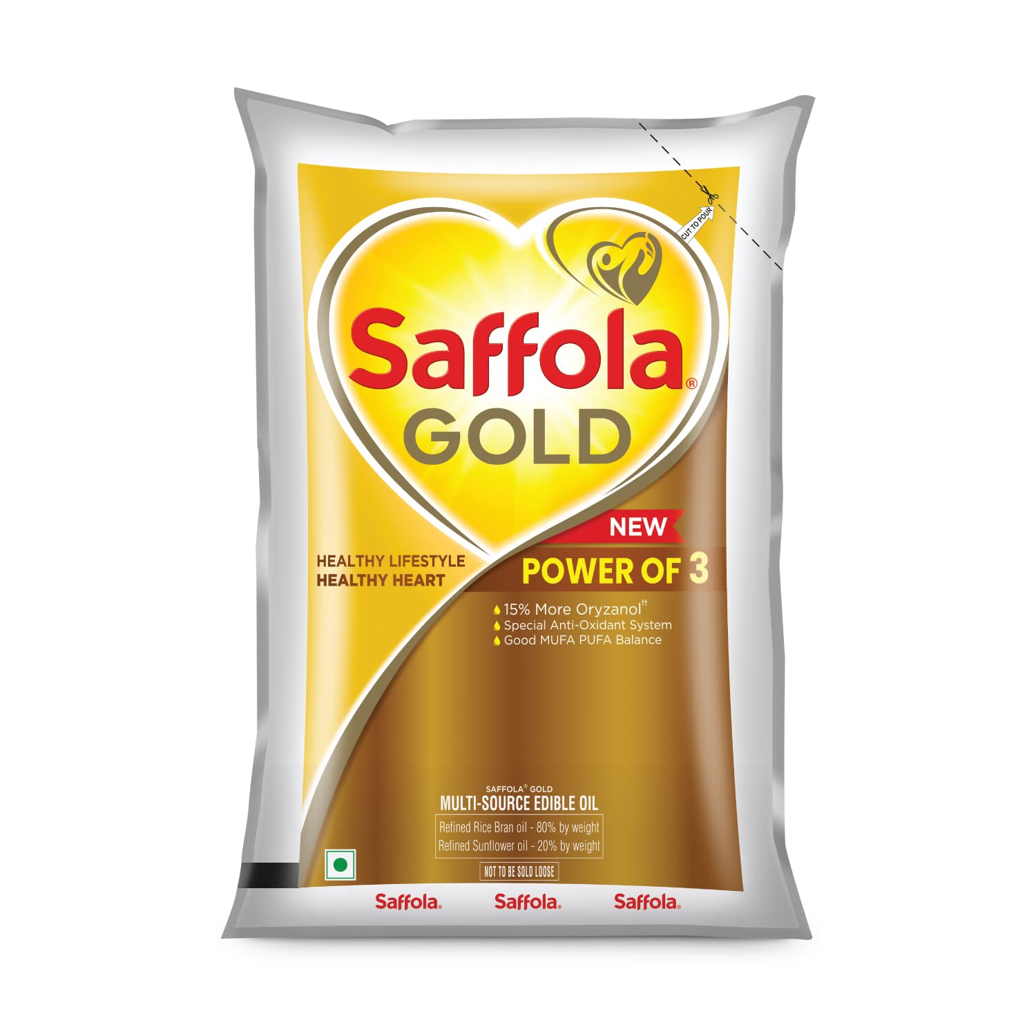 Saffola gold edible oil pouch